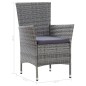 vidaXL Set da Pranzo da Giardino 5 pz con Cuscini in Polyrattan Grigio vidaXL Set da Pranzo da Giardino 5 pz con Cuscini in Polyrattan Grigio
