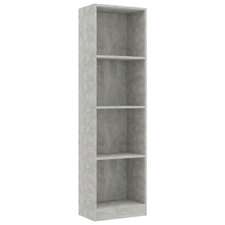 vidaXL Libreria a 4 Ripiani Grigio Cemento 40x24x142 cm in Truciolato