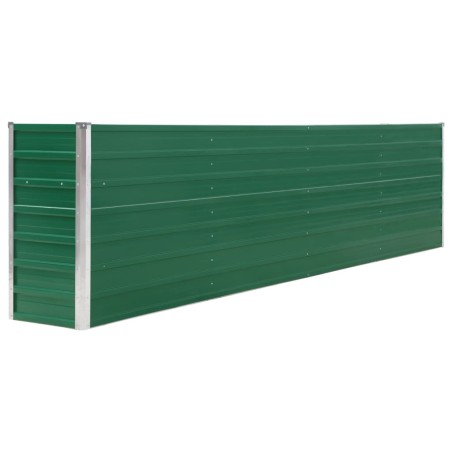 vidaXL Letto di Coltura Rialzato 320x40x77 cm Acciaio Zincato Verde