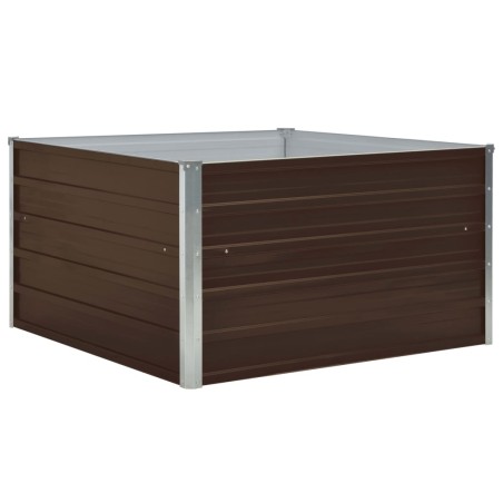 vidaXL Letto Coltura Rialzato 100x100x45cm in Acciaio Zincato Marrone