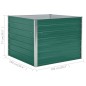 vidaXL Letto di Coltura Rialzato 100x100x77cm in Acciaio Zincato Verde vidaXL Letto di Coltura Rialzato 100x100x77cm in Acciaio Zincato Verde