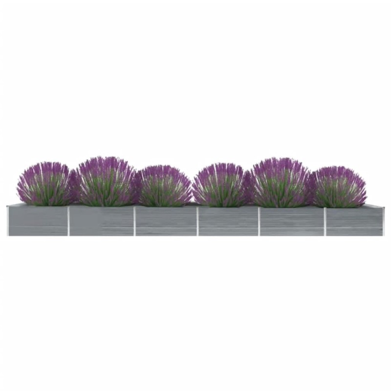 vidaXL Letto Rialzato Giardino in Acciaio Zincato 600x80x45 cm Grigio vidaXL Letto Rialzato Giardino in Acciaio Zincato 600x80x45 cm Grigio