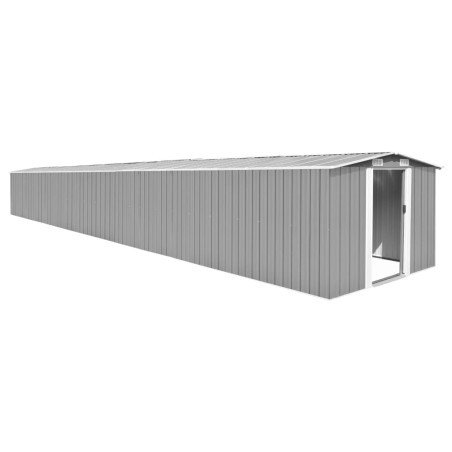 vidaXL Capanno da Giardino Grigio 257x990x181 cm in Acciaio Zincato