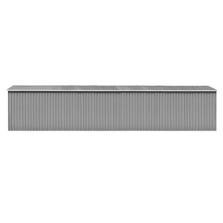 vidaXL Capanno da Giardino Grigio 257x990x181 cm in Acciaio Zincato