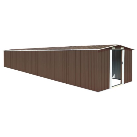 vidaXL Capanno da Giardino Marrone 257x779x181cm in Acciaio Zincato