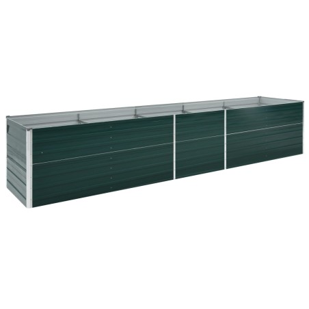 vidaXL Letto Rialzato da Giardino in Acciaio Zincato 400x80x77cm Verde