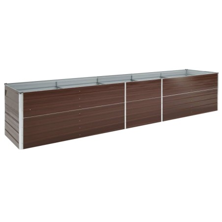 vidaXL Letto Rialzato in Acciaio Zincato 400x80x45 cm Marrone