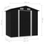 vidaXL Capanno Attrezzi da Giardino Antracite Acciaio 204x132x186 cm vidaXL Capanno Attrezzi da Giardino Antracite Acciaio 204x132x186 cm