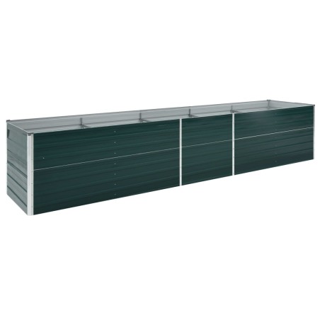 vidaXL Letto Rialzato in Acciaio Zincato 400x80x45 cm Verde