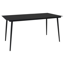 vidaXL Set da Pranzo da Esterni 7 pz in Corda di Cotone e Acciaio Nero