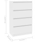 vidaXL Credenza Bianca 60x35x98,5 cm in Legno Multistrato vidaXL Credenza Bianca 60x35x98,5 cm in Legno Multistrato