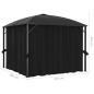 vidaXL Gazebo con Tende 300x300x265 cm Antracite vidaXL Gazebo con Tende 300x300x265 cm Antracite