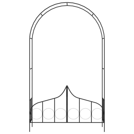 vidaXL Arco da Giardino con Porta Nero 138x40x238 cm in Ferro 