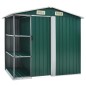 vidaXL Capanno da Giardino con Scaffali Verde 205x130x183 cm in Ferro vidaXL Capanno da Giardino con Scaffali Verde 205x130x183 cm in Ferro