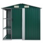 vidaXL Capanno da Giardino con Scaffali Verde 205x130x183 cm in Ferro vidaXL Capanno da Giardino con Scaffali Verde 205x130x183 cm in Ferro