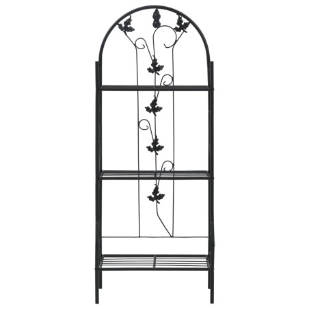 vidaXL Supporto per Piante a 3 Livelli Nero 52x28x128 cm in Ferro