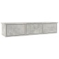 vidaXL Scaffale Cassetti a Muro Grigio Cemento 88x26x18,5cm Truciolato vidaXL Scaffale Cassetti a Muro Grigio Cemento 88x26x18,5cm Truciolato