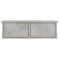 vidaXL Scaffale Cassetti a Muro Grigio Cemento 60x26x18,5cm Truciolato