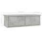 vidaXL Scaffale Cassetti a Muro Grigio Cemento 60x26x18,5cm Truciolato