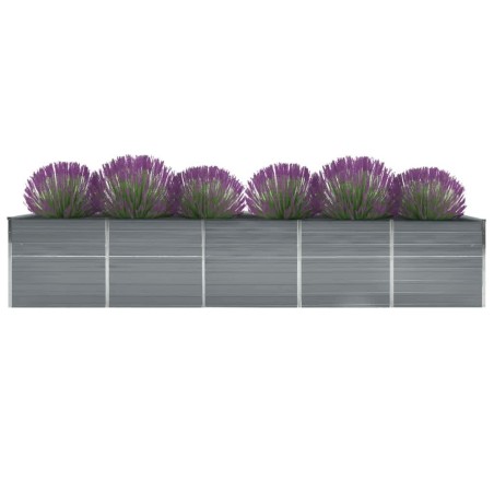vidaXL Letto Rialzato in Acciaio Zincato 400x80x45 cm Grigio