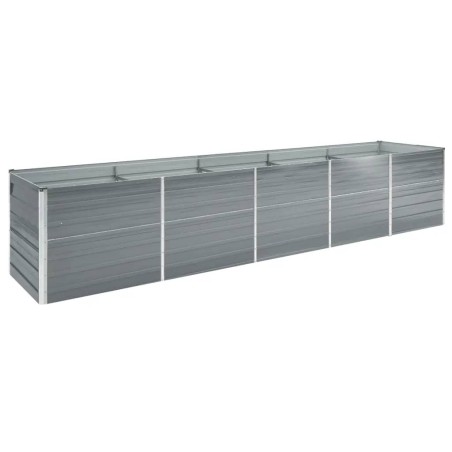 vidaXL Letto Rialzato in Acciaio Zincato 400x80x45 cm Grigio