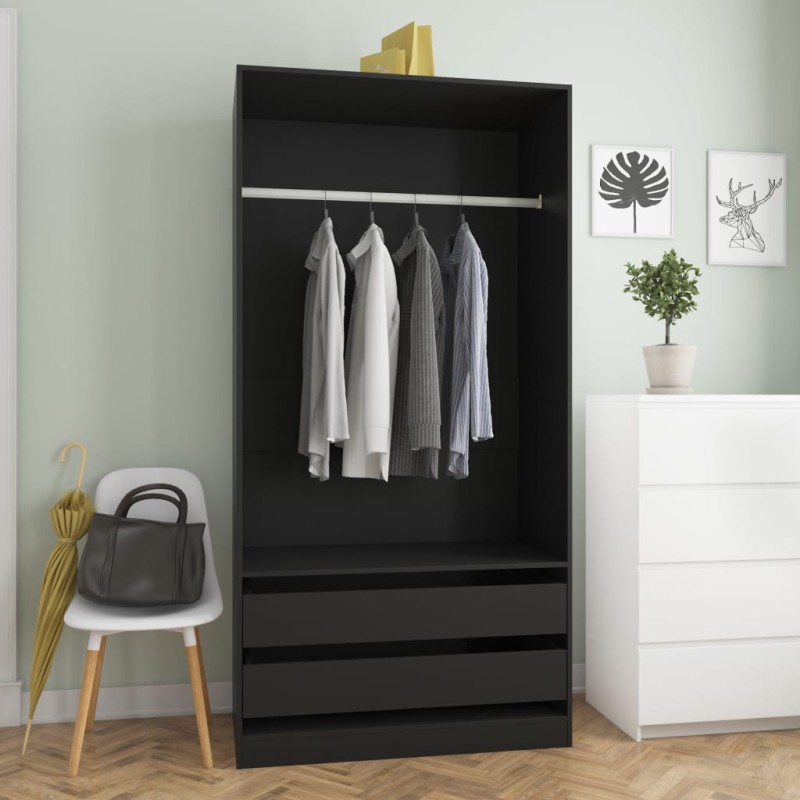 vidaXL Armadio Nero 100x50x200 cm in Truciolato vidaXL Armadio Nero 100x50x200 cm in Truciolato