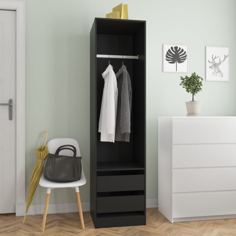 vidaXL Armadio con Cassetti Nero 50x50x200 cm in Truciolato vidaXL Armadio con Cassetti Nero 50x50x200 cm in Truciolato