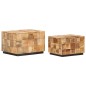 vidaXL Tavolini da Caffè a Parallelepipedo 2 pz Legno di Mango Grezzo vidaXL Tavolini da Caffè a Parallelepipedo 2 pz Legno di Mango Grezzo
