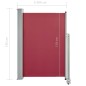 vidaXL Tenda Laterale Retrattile per Patio 120x300 cm Rossa vidaXL Tenda Laterale Retrattile per Patio 120x300 cm Rossa