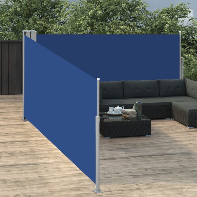 vidaXL Tenda da Sole Laterale Retrattile Blu 100x1000 cm vidaXL Tenda da Sole Laterale Retrattile Blu 100x1000 cm