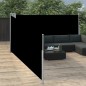 vidaXL Tenda da Sole Laterale Retrattile Nera 100x1000 cm vidaXL Tenda da Sole Laterale Retrattile Nera 100x1000 cm