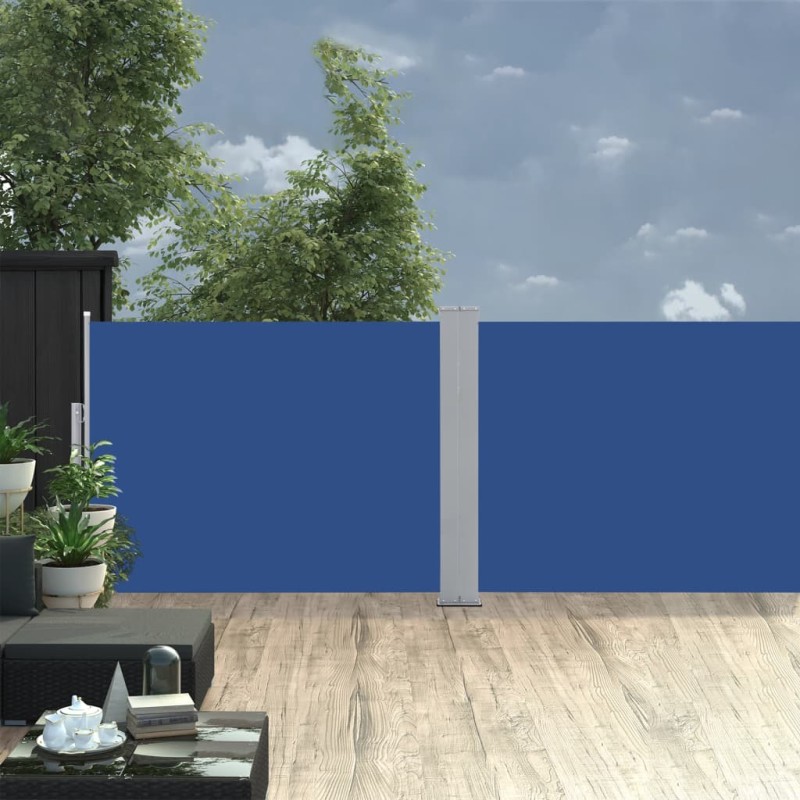 vidaXL Tenda da Sole Laterale Retrattile Blu 120x1000 cm vidaXL Tenda da Sole Laterale Retrattile Blu 120x1000 cm