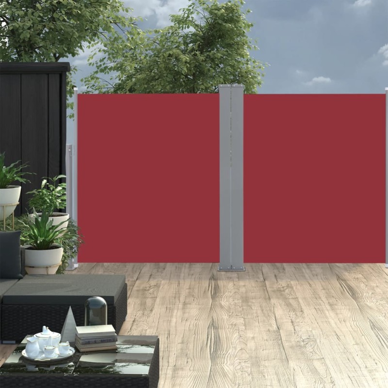 vidaXL Tenda da Sole Laterale Retrattile Rossa 140x600 cm vidaXL Tenda da Sole Laterale Retrattile Rossa 140x600 cm