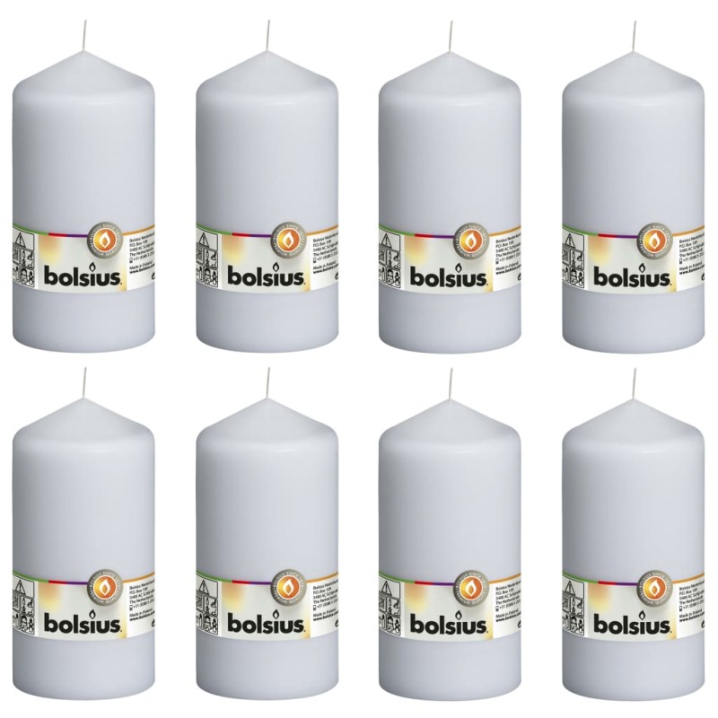 Bolsius Candele Moccoli 8 pz 150x78 mm Bianche Bolsius Candele Moccoli 8 pz 150x78 mm Bianche