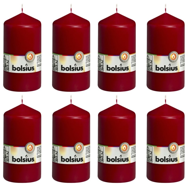 Bolsius Candele Moccoli 8 pz 130x68 mm Rosso Vino Bolsius Candele Moccoli 8 pz 130x68 mm Rosso Vino