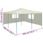 vidaXL Gazebo Pieghevole con 2 Pareti 5x5 m Crema vidaXL Gazebo Pieghevole con 2 Pareti 5x5 m Crema