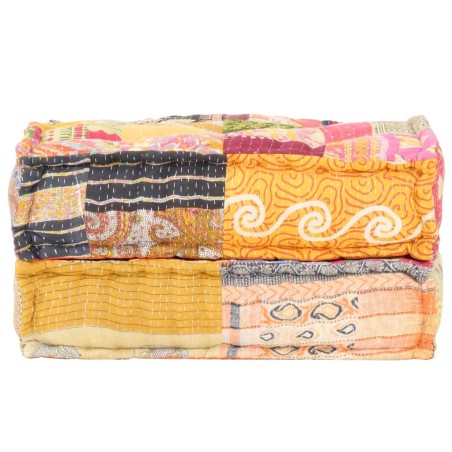 vidaXL Pouf 60x70x36 cm in Tessuto Patchwork