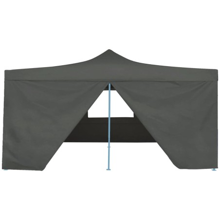 vidaXL Gazebo Pieghevole con 4 Pareti 5x5 m Antracite 