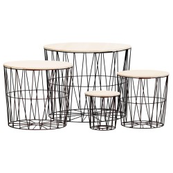 vidaXL Tavolini da Caffè 4 pz Neri