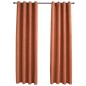 Tende Oscuranti con Anelli in Metallo 2 pz Ruggine 140x225 cm Tende Oscuranti con Anelli in Metallo 2 pz Ruggine 140x225 cm
