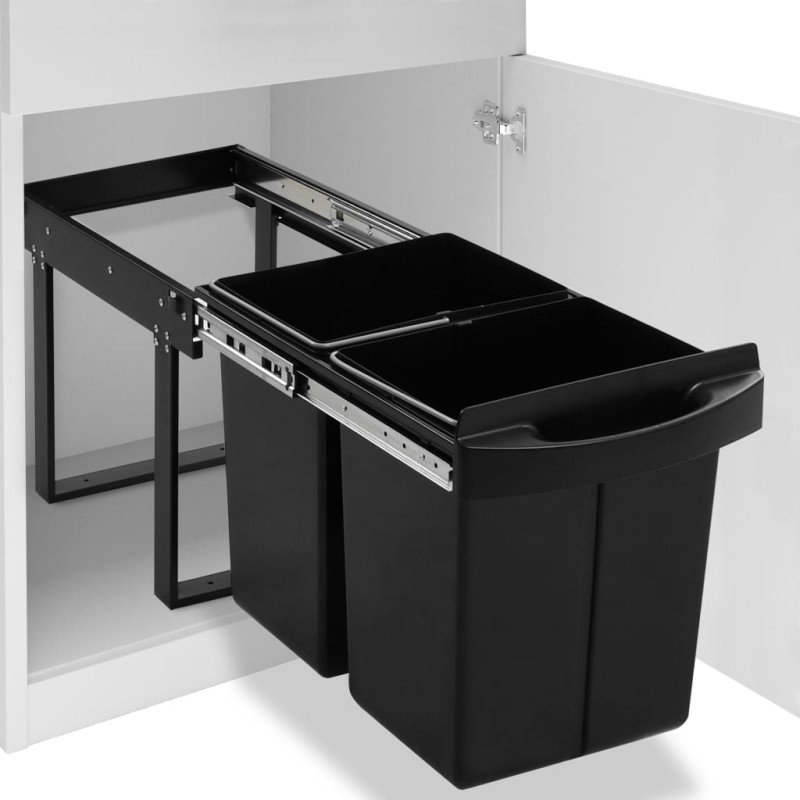 vidaXL Cestino Estraibile per Mobile Cucina Chiusura Ammortizzata 48L vidaXL Cestino Estraibile per Mobile Cucina Chiusura Ammortizzata 48L