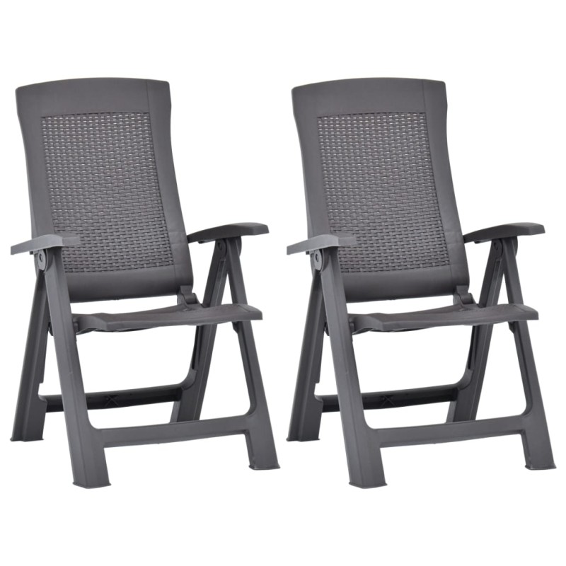 vidaXL Sedie Reclinabili da Giardino 2 pz in Plastica Mocca vidaXL Sedie Reclinabili da Giardino 2 pz in Plastica Mocca