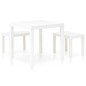 vidaXL Tavolo da Giardino con 2 Panche in Plastica Bianco vidaXL Tavolo da Giardino con 2 Panche in Plastica Bianco