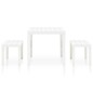 vidaXL Tavolo da Giardino con 2 Panche in Plastica Bianco vidaXL Tavolo da Giardino con 2 Panche in Plastica Bianco