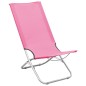 Sedie da Spiaggia Pieghevoli 2 pz Rosa in Tessuto Sedie da Spiaggia Pieghevoli 2 pz Rosa in Tessuto