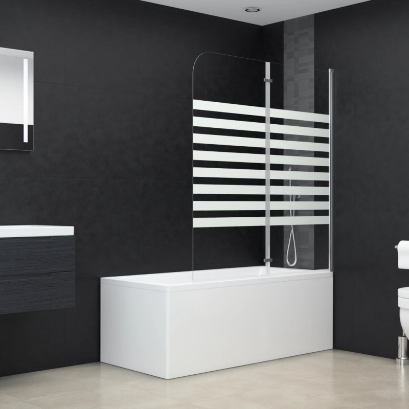 vidaXL Cabina da Bagno 120x140 cm in Vetro Temperato a Righe vidaXL Cabina da Bagno 120x140 cm in Vetro Temperato a Righe