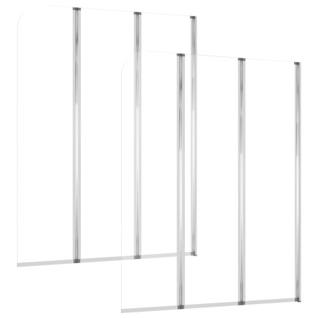 vidaXL Cabine da Bagno 2 pz 104x130 cm in Vetro Temperato Trasparente