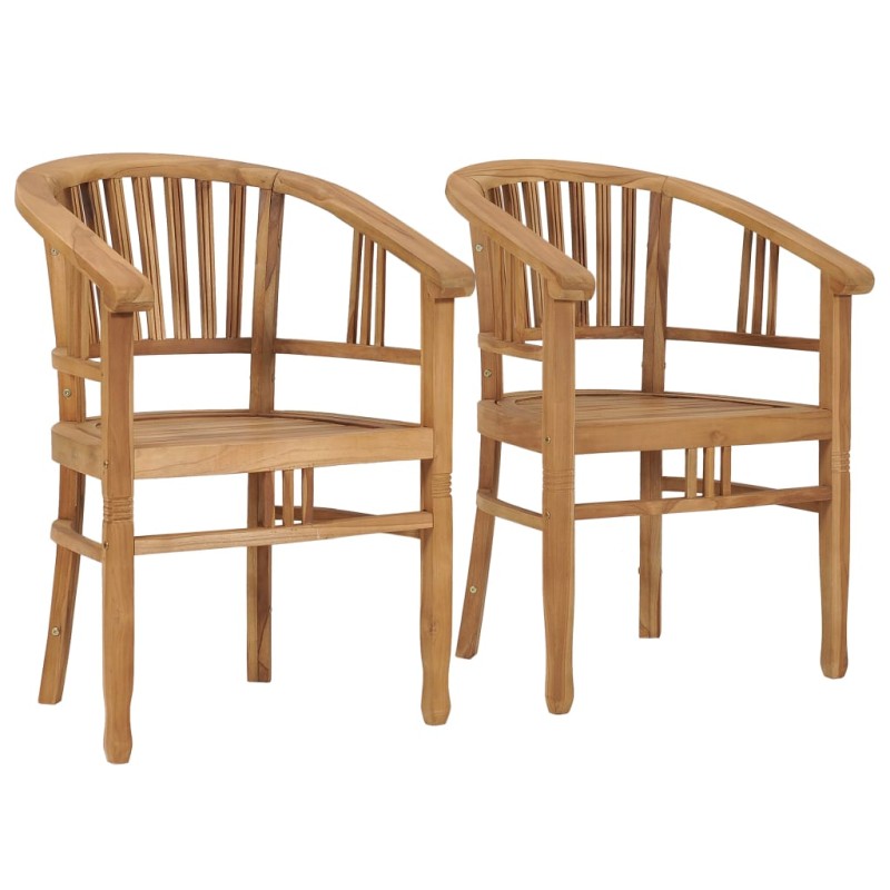 vidaXL Sedie da Giardino 2 pz in Legno Massello di Teak vidaXL Sedie da Giardino 2 pz in Legno Massello di Teak