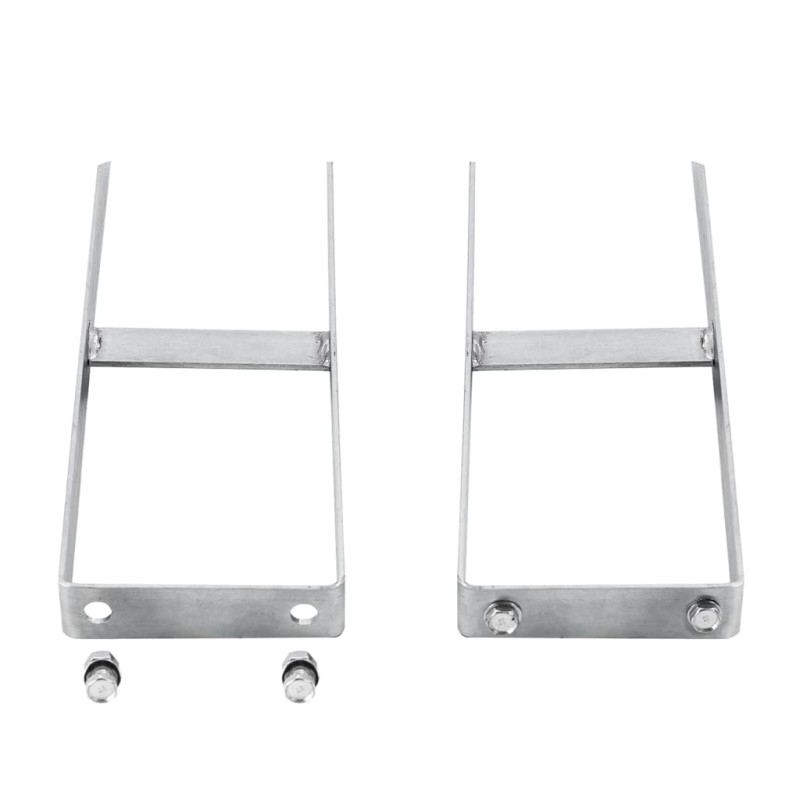 vidaXL Picchetti di Terra 2 pz per Recinzione WPC in Acciaio 40 cm vidaXL Picchetti di Terra 2 pz per Recinzione WPC in Acciaio 40 cm