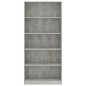vidaXL Libreria a 5 Ripiani Grigio Cemento 80x24x175 cm in Truciolato vidaXL Libreria a 5 Ripiani Grigio Cemento 80x24x175 cm in Truciolato